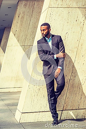 Portrait of Young Handsome African American Businessman Stock Photo