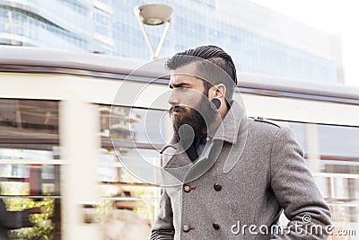 Portrait of young hipsters businessman Stock Photo