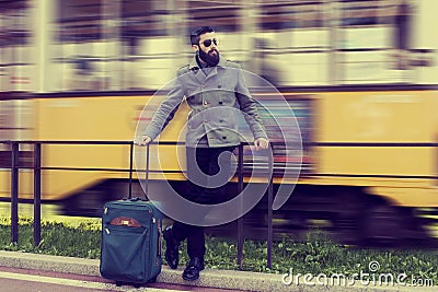 Portrait of young hipsters businessman Stock Photo