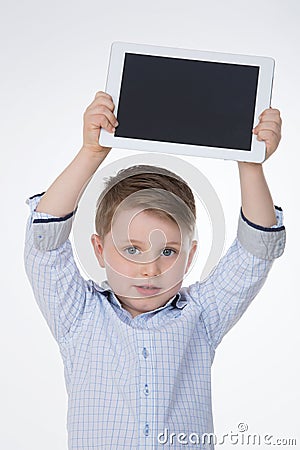 Portrait of young kid on isolated Stock Photo