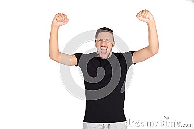 Man celebration victory. Stock Photo