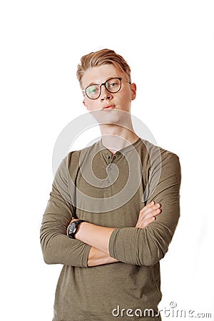 Portrait of young man with eyeglasses Stock Photo