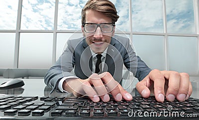 Businessman in the office close-up Stock Photo