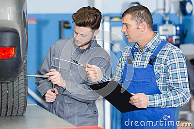 Portrait young mechanic apprentice Stock Photo