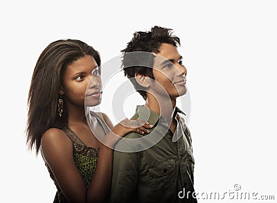 Portrait of a young mixed couple Stock Photo