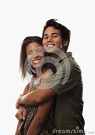 Portrait of a young mixed couple Stock Photo