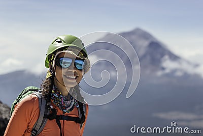 portrait of a young mountaineer Stock Photo