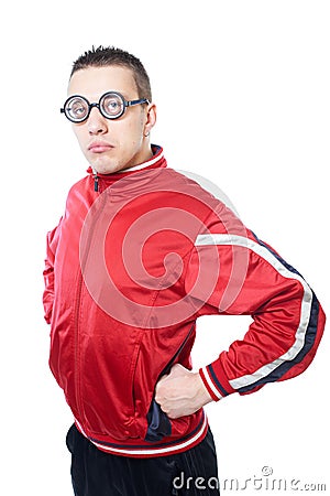 Portrait of a young nerd Stock Photo