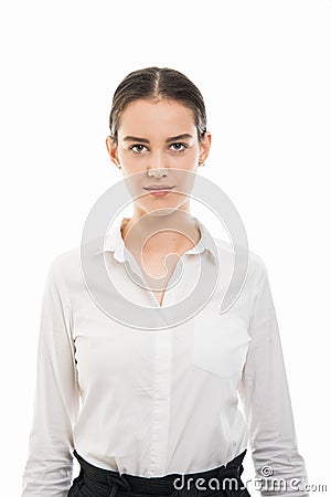 Portrait of young pretty bussines woman posing Stock Photo