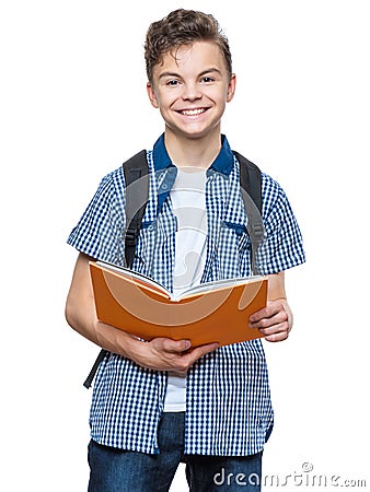 Teen boy student Stock Photo