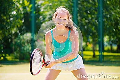 Portrait of a young tennis player Stock Photo