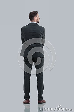 Portrait of the young turned businessman isolated on a white ba Stock Photo