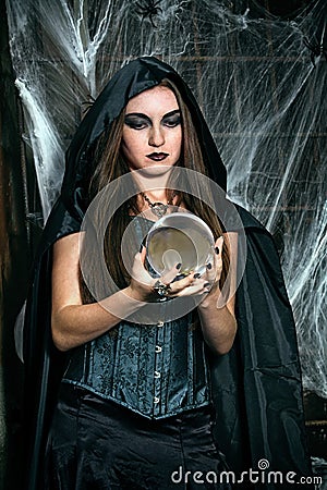 Portrait of a young witch Stock Photo