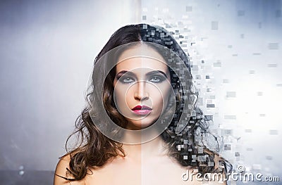 Portrait of a young woman in makeup Stock Photo