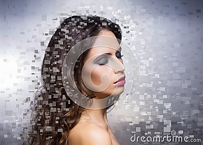 Portrait of a young woman in makeup Stock Photo