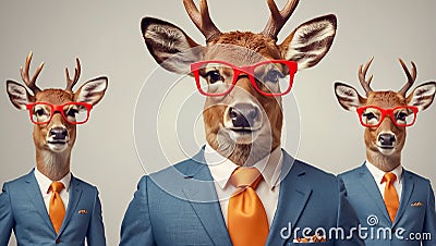 Portrait zebra glasses intelligent business suit fashion head animal design Stock Photo