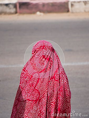 Muslim woman from behind Stock Photo