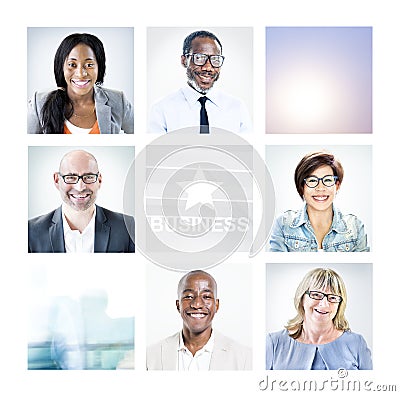 Portraits of Multiethnic Diverse Business People Stock Photo