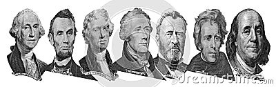 Portraits of presidents and politicians from dollars Editorial Stock Photo