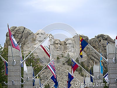 Portraits of Presidents in the Rock Editorial Stock Photo