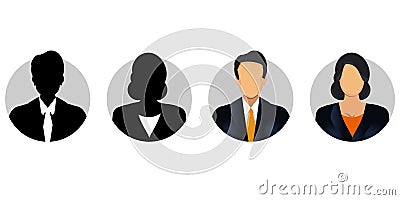 Portrays a man and a woman portrait Cartoon Illustration