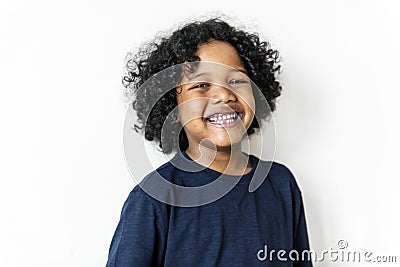Portriat of young cheerful black boy Stock Photo