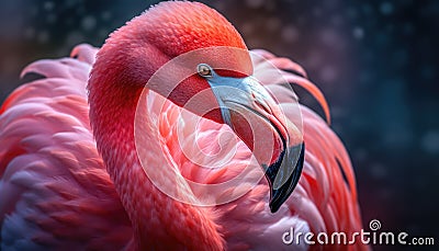 portrite Pink flamingo blure background Stock Photo