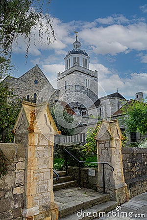 04-08-2021 Portsmouth, Hampshire Portsmouth Cathedral back entrance Editorial Stock Photo