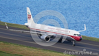 Portugal Airlines retro livery Editorial Stock Photo