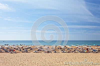 Portugal. Algarve. City beach in the old town of Albufeira Editorial Stock Photo