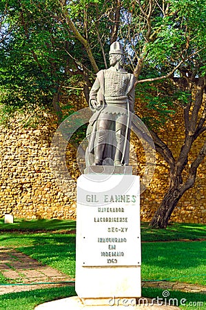Portugal, Algarve, Lagos: Statue of Gil Eannes Editorial Stock Photo