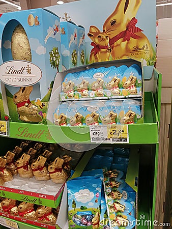 Lindt Easter eggs for sale Editorial Stock Photo