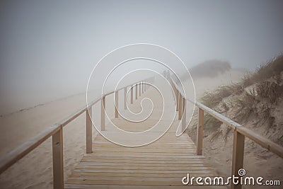 Portugal Atlantic coast foggy collage Stock Photo