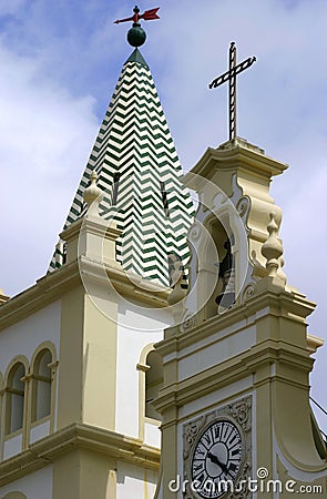 Portugal Azores Islands Terceira baroque church - Angra do Heroismo Stock Photo