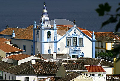 Portugal Azores Islands Terceira baroque church - Angra do Heroismo Stock Photo