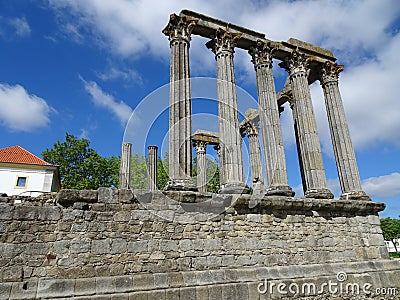 Portugal, Evora, view of the Roman temple of Diana Stock Photo