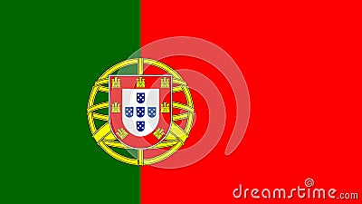 Portugal Flag illustration,textured background, Symbols and official flag of Portugal Cartoon Illustration