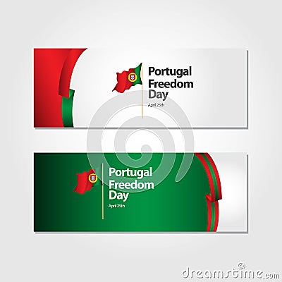 Portugal Freedom Day Flag Vector Template Design Illustration Vector Illustration