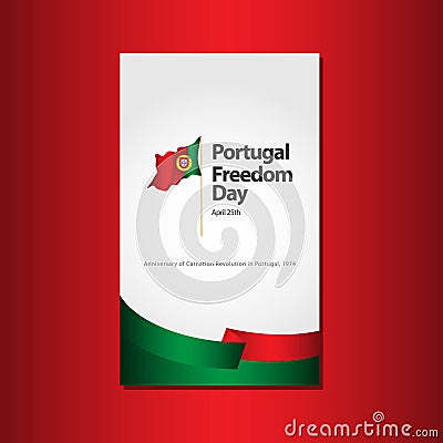 Portugal Freedom Day Flag Vector Template Design Illustration Vector Illustration