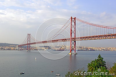 Portugal, Lisbon: 25 abril Bridge Stock Photo