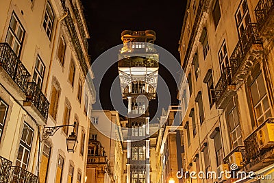 PORTUGAL LISBON ELEVADOR SANTA JUSTA Editorial Stock Photo