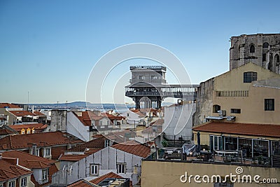 PORTUGAL LISBON ELEVADOR SANTA JUSTA Editorial Stock Photo