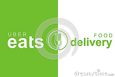 Portugal, Lisbon, June 16, 2018: illustration of the UBER eats logo. A popular firm for the delivery of food at home and Cartoon Illustration