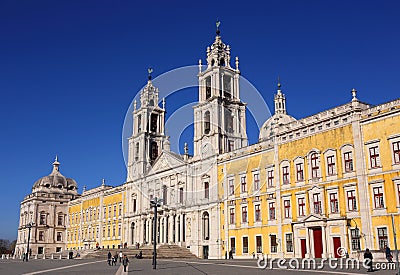 Portugal, Lisbon, Mafra. The National Palace and Franciscan Convent. Editorial Stock Photo