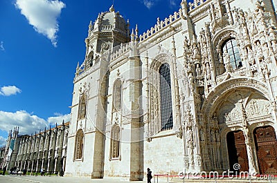 Portugal, Lisbon, Prasa do Imperio, Jeronimos Monastery (Mosteiro dos Jeronimos), facade of the building Stock Photo