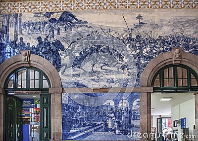 Portugal, Porto . Railway station Sao Bento . Editorial Stock Photo
