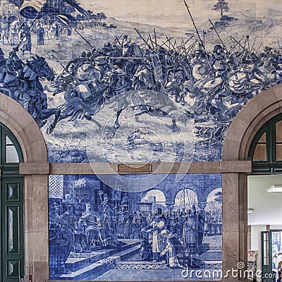 Portugal, Porto . Railway station Sao Bento . Stock Photo