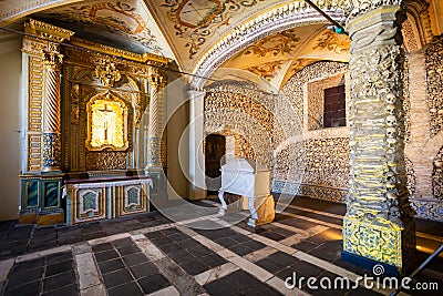 Human Bones at the Capela dos Ossos at the St Francis Church Stock Photo