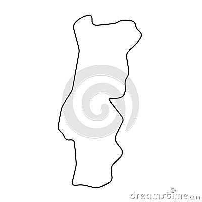 Portugal simplified vector outline map Vector Illustration