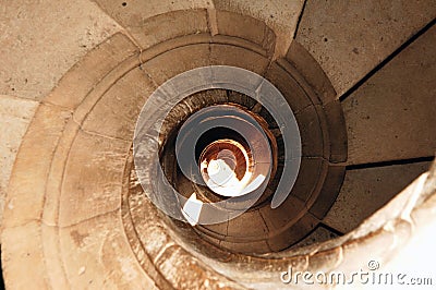 Portugal, Tomar: helical stairs Stock Photo